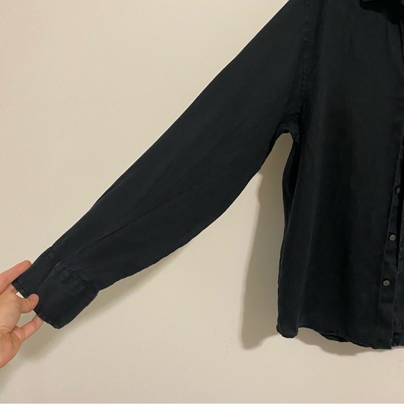 UNTUCKit Dark Navy Blue Linen Button Up Shirt size Large - Picture 2 of 9